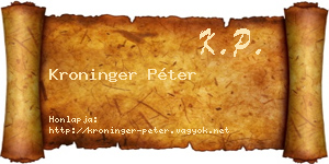 Kroninger Péter névjegykártya