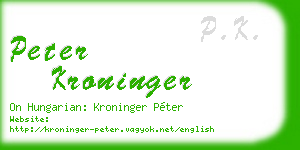 peter kroninger business card