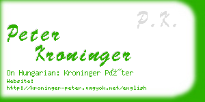 peter kroninger business card